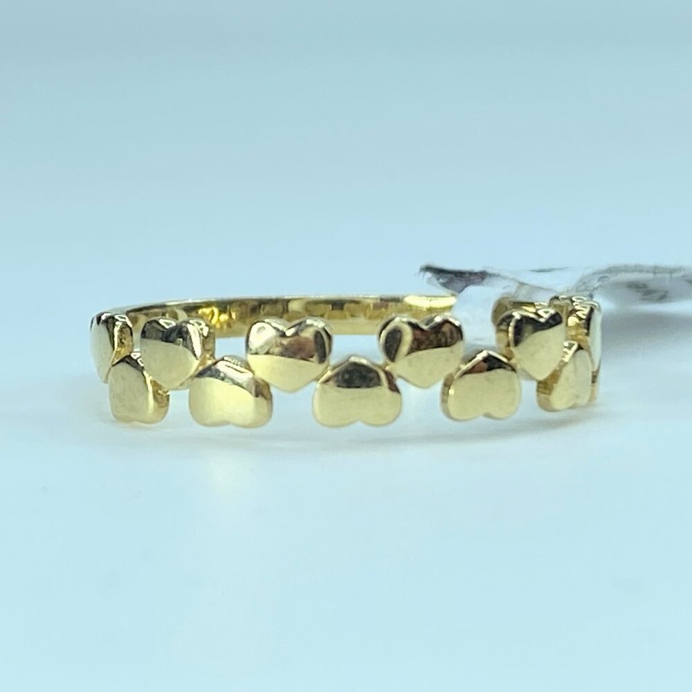 Adorable Double Rows Heart Stackable Ring S7 14k … - image 1